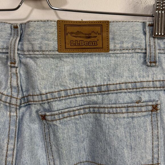 LL Bean Womens Jeans 14 Relaxed Faded Denim Deadstock? Tapered High Rise NWOT - Picture 5 of 11